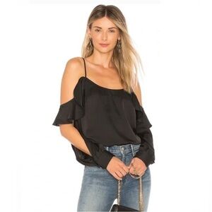 L'Academie The Open Sleeve Blouse in Black Size S
